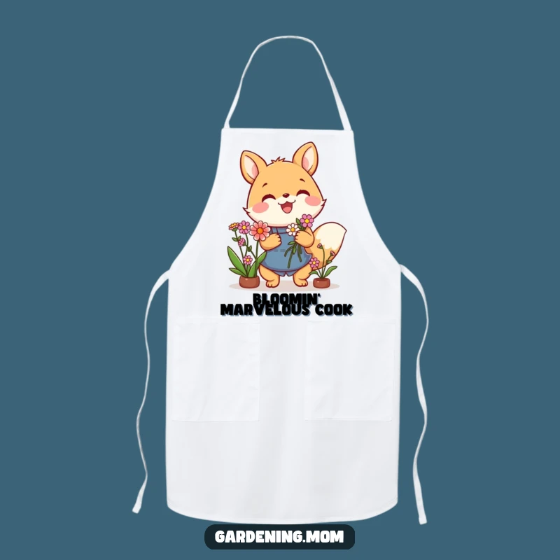 Funny Gardening Animal Apron: Flower Bouquet Kitchen Wear, Cheerful Gift