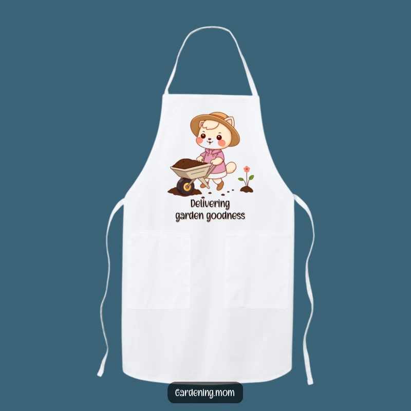 Funny Gardening Mom Animal Apron: Wheelbarrow Soil, Practical Funny Gift for Gardeners
