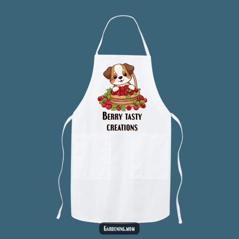Funny Dog Berry Harvest Apron: Cheerful Forager's Hilarious Pet Kitchen Gift