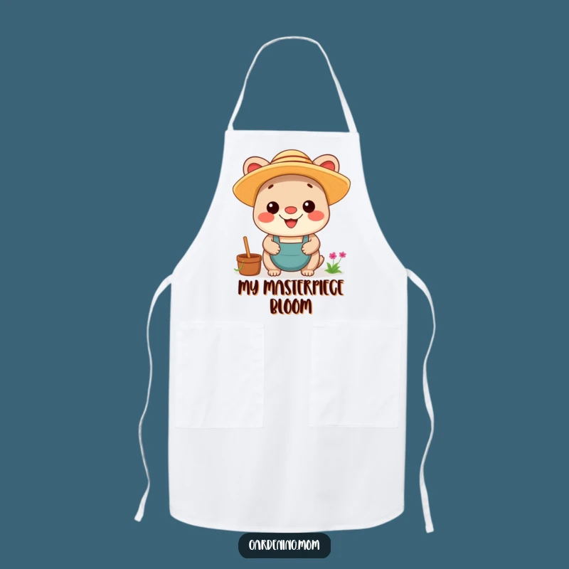 Funny Kawaii Gardening Animal Apron: Proud Straw Hat Chef, Hilarious Gift
