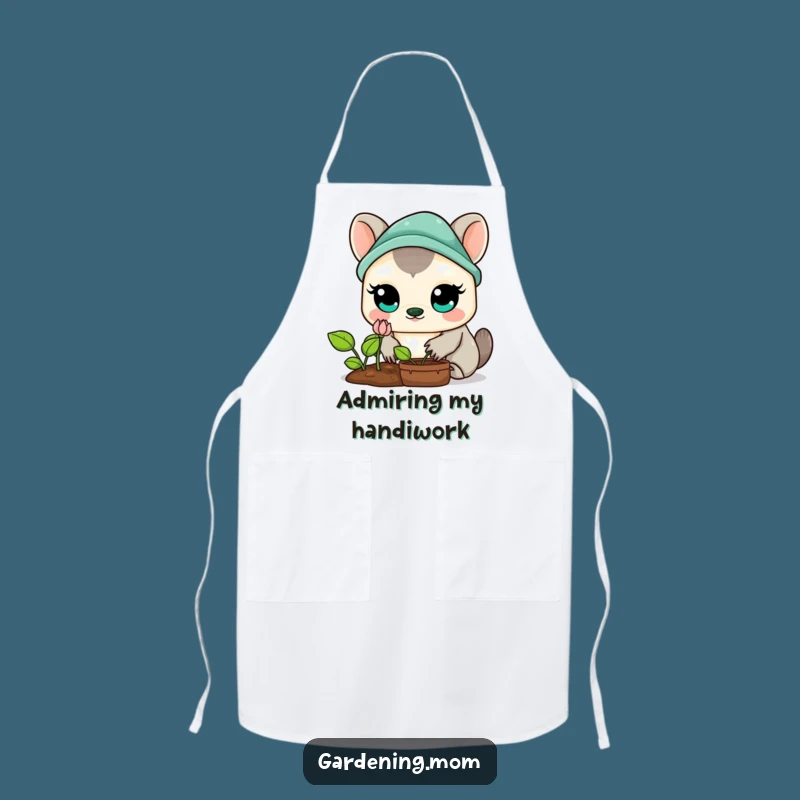 Funny Kawaii Gardening Animal Apron: Sprout Admirer, Hilarious Kitchen Gear