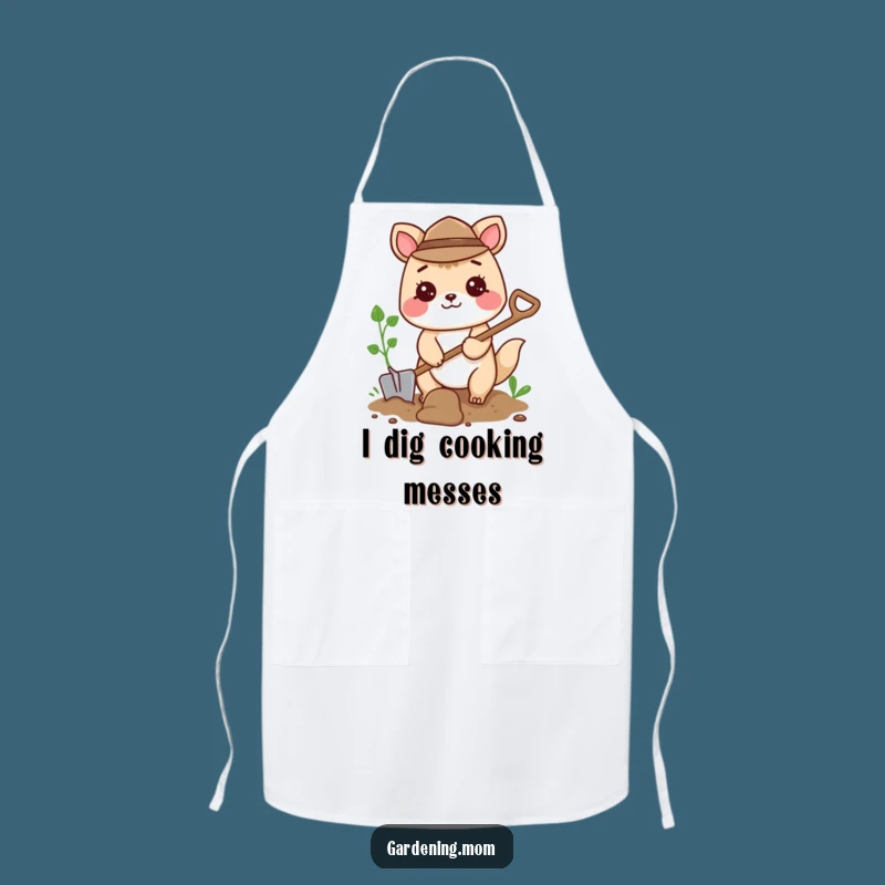 Funny Digging Animal Apron: Shovel Ready Kitchen Wear, Cheerful Gift
