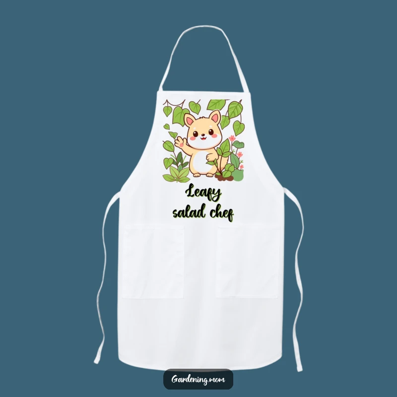 Funny Kawaii Wave Apron: Cheerful Kitchen Style with a Waving Garden Animal
