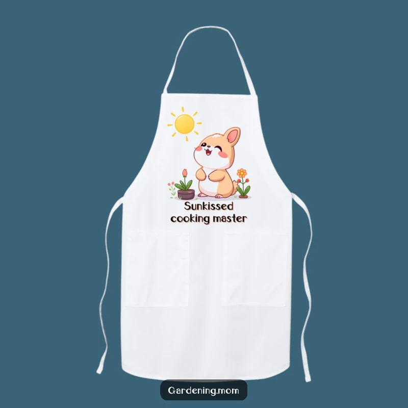 Funny Kawaii Sun Apron: Cheerful Kitchen Style with a Joyful Gardening Animal