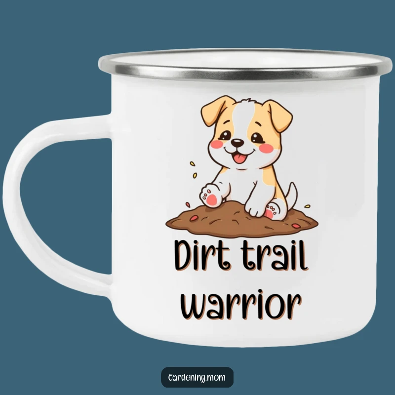 Funny Dog Gardener Camping Mug: Satisfied Paws' Hilarious Post-Work Outdoor Gift