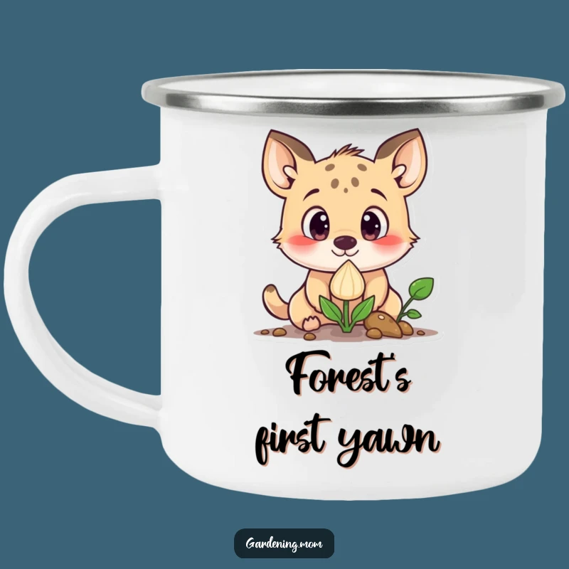 Funny Curious Animal Sprouting Seed Camping Mug: Wide-Eyed Wonder Outdoor Cup