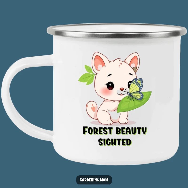 Funny Animal Butterfly Camping Mug: Admiring Outdoor Gift