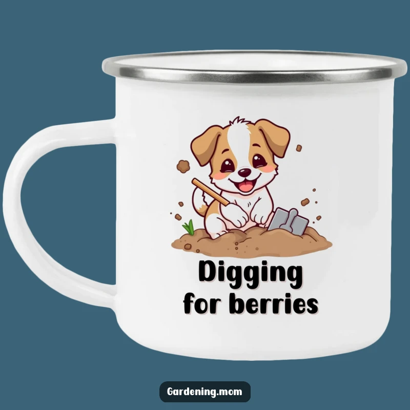 Funny Digging Dog Camping Mug: Outdoor Gardener Gear, Adventure Gift