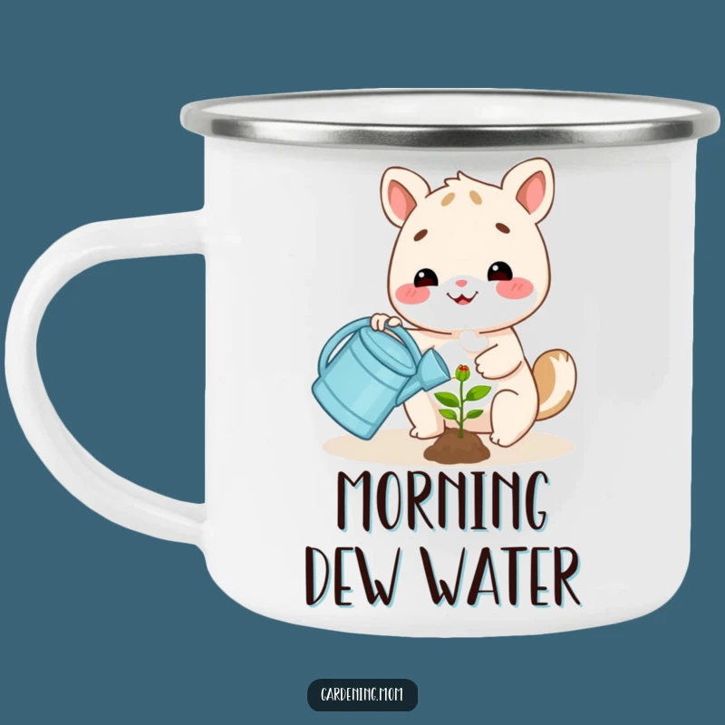 Funny Happy Animal Watering Plant Camping Mug: Cheerful Outdoor Hydration Cup