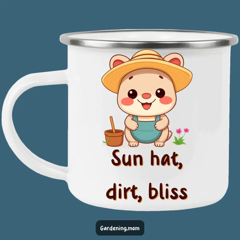 Funny Kawaii Gardening Animal Camping Mug: Proud Gardener, Outdoor Gift