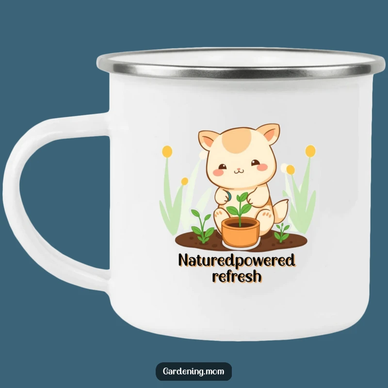 Funny Kawaii Gardener Camping Mug: Cute Animal Style for Plant Lovers