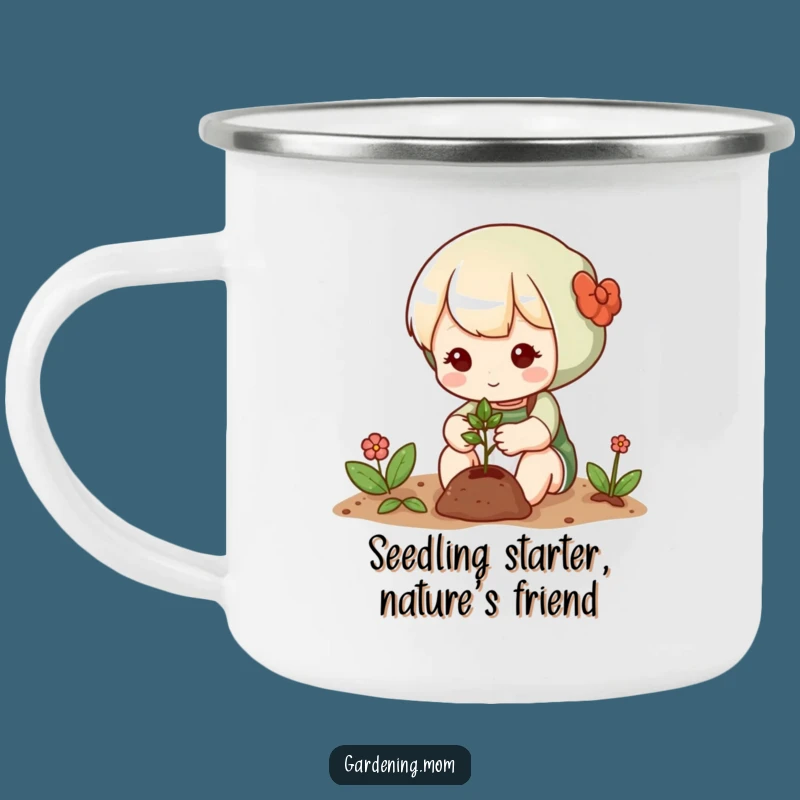 Funny Cute Gardening Character Camping Mug - Gentle Planting Seed Adventure