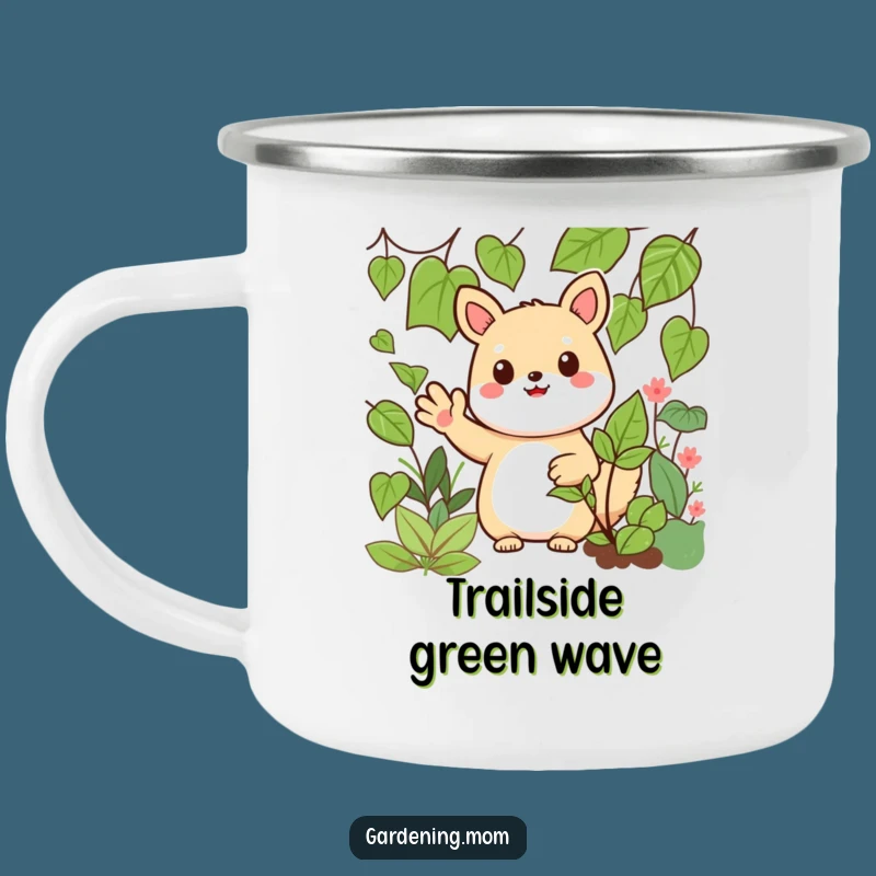 Funny Kawaii Wave Camping Mug: Rugged & Hilarious Outdoor Greeting