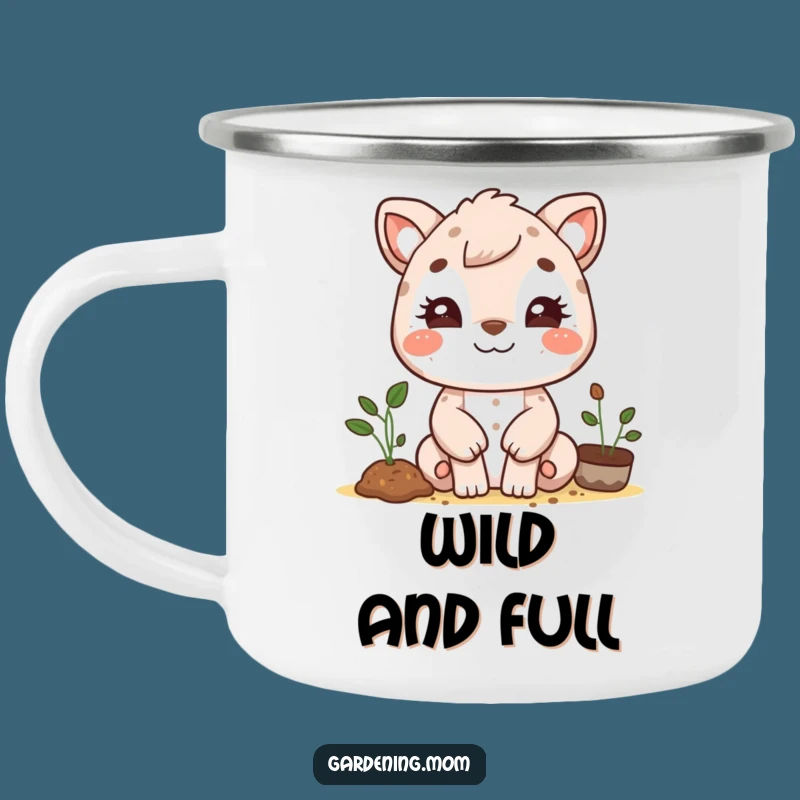 Durable Funny Gardening Mom Animal Camping Mug: Beaming Dirt Smudge Face, Best Funny Gift