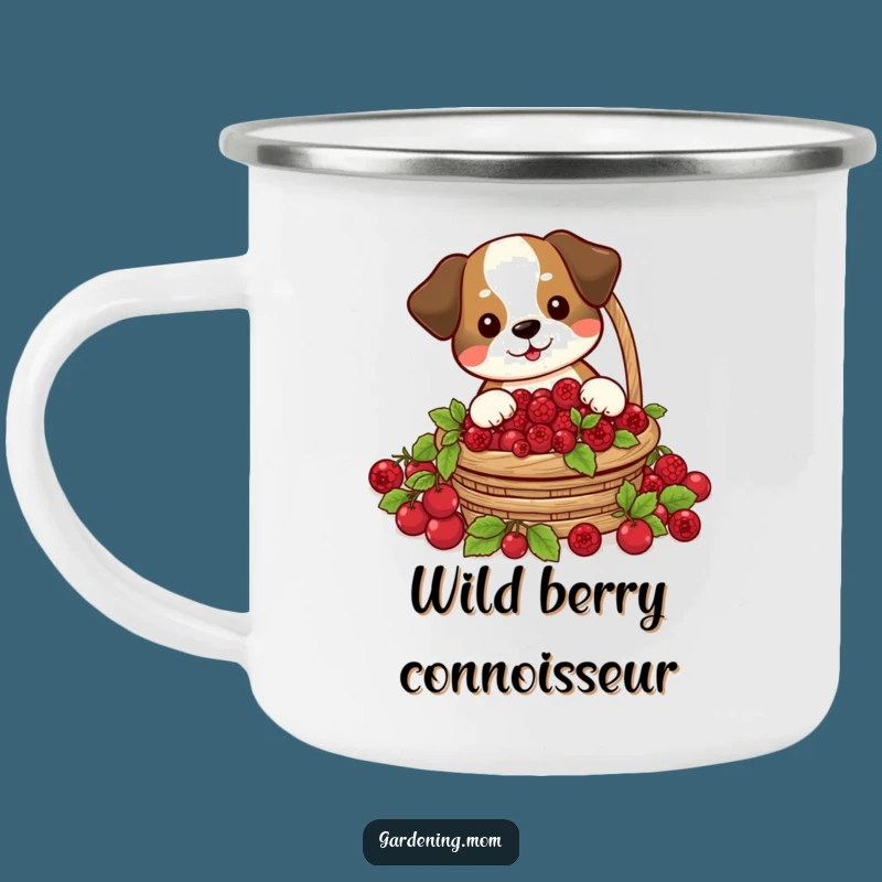 Funny Dog Berry Harvest Camping Mug: Cheerful Forager's Hilarious Pet Outdoor Gift