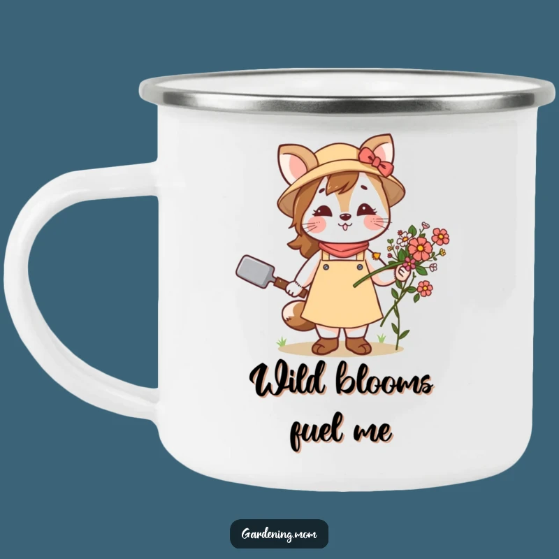 Durable Funny Gardening Mom Animal Camping Mug Trowel Flowers - Adventure Brew with Blooms