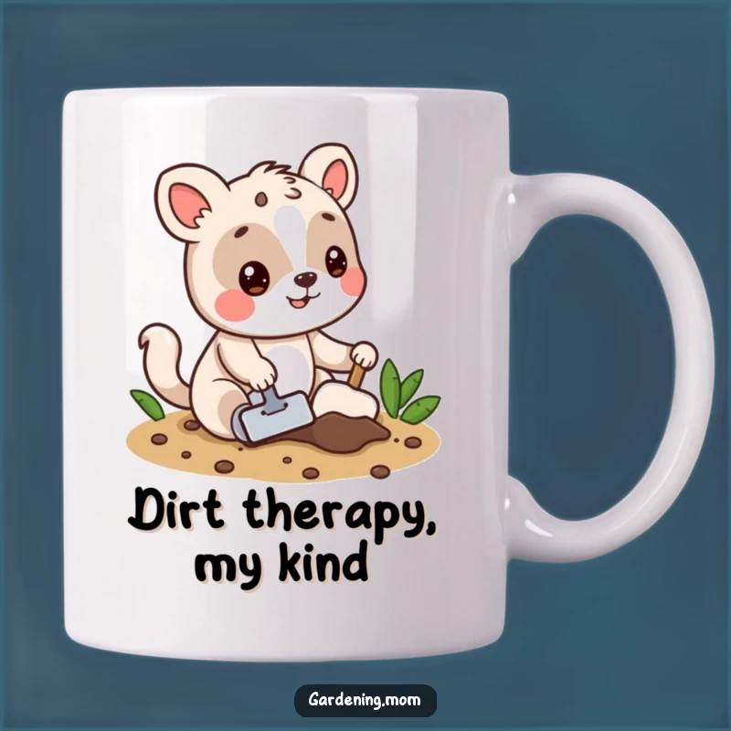 Funny Playful Animal Digging Mug - Gardener's Helper Comic Gift for Plant Lovers