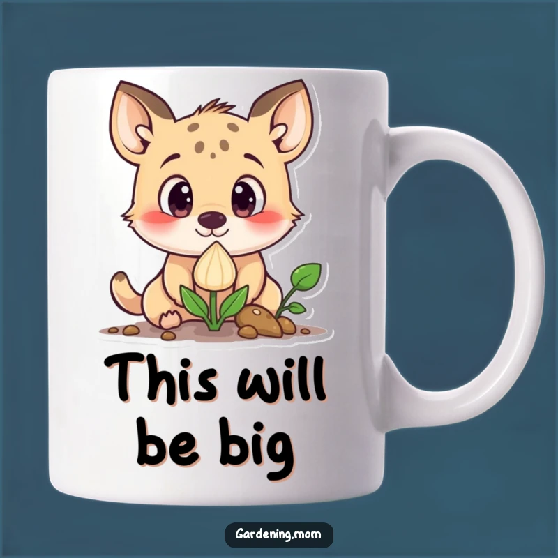 Funny Curious Animal Sprouting Seed Mug: Wide-Eyed Wonder Gift for Planners