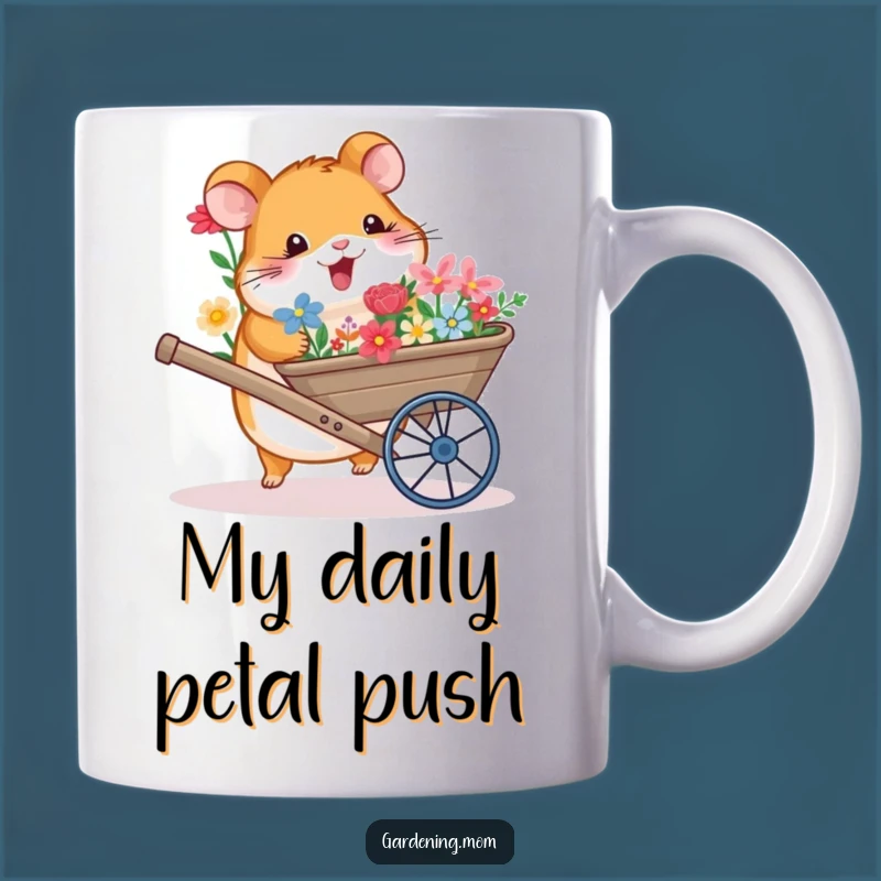 Funny Hamster Wheelbarrow Flowers Mug: The Ultimate Cheerful Gardener Gift