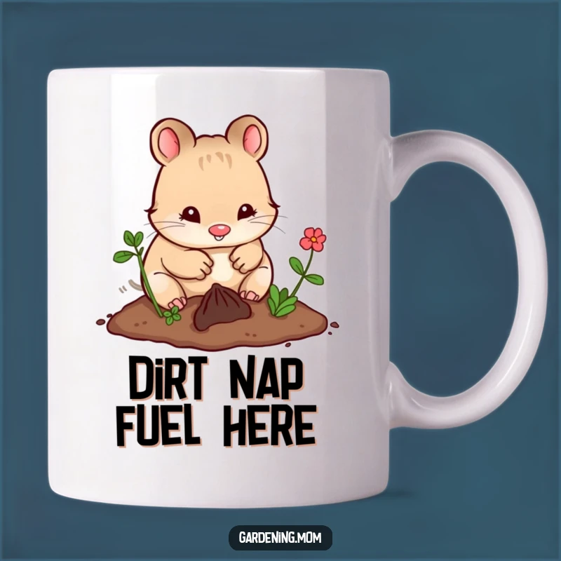 Funny Kawaii Digging Mug: Adorable Animal Gardening Fun for Your Morning Brew
