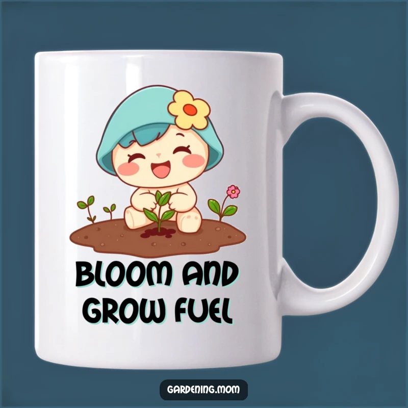 Funny Kawaii Gardener Mug: Joyful Planting Character Nature Gift