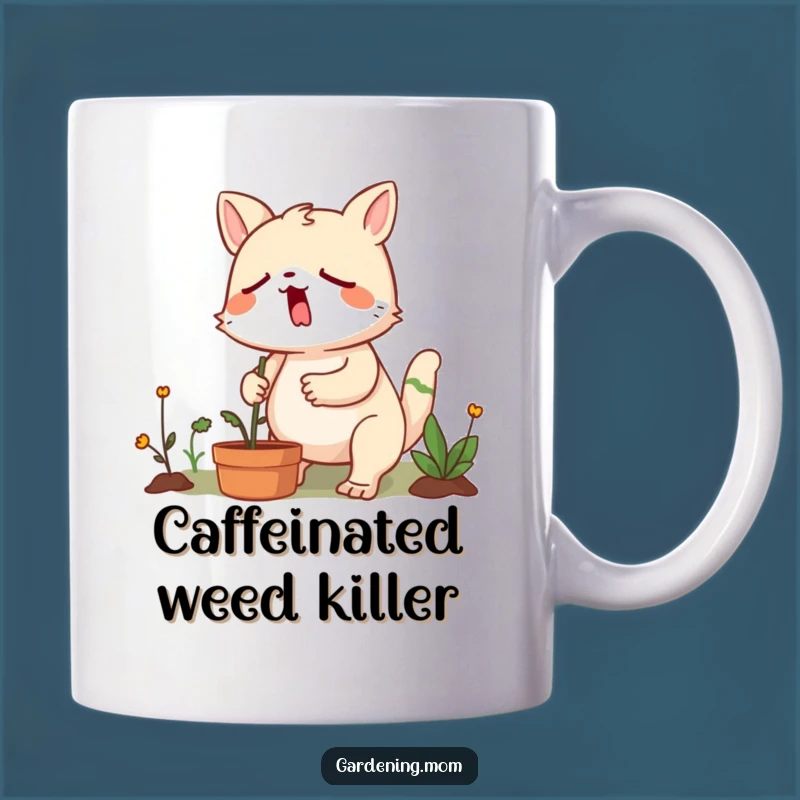 Funny Yawning Gardener Mug: A Hilarious Nod to Determined Weeding!