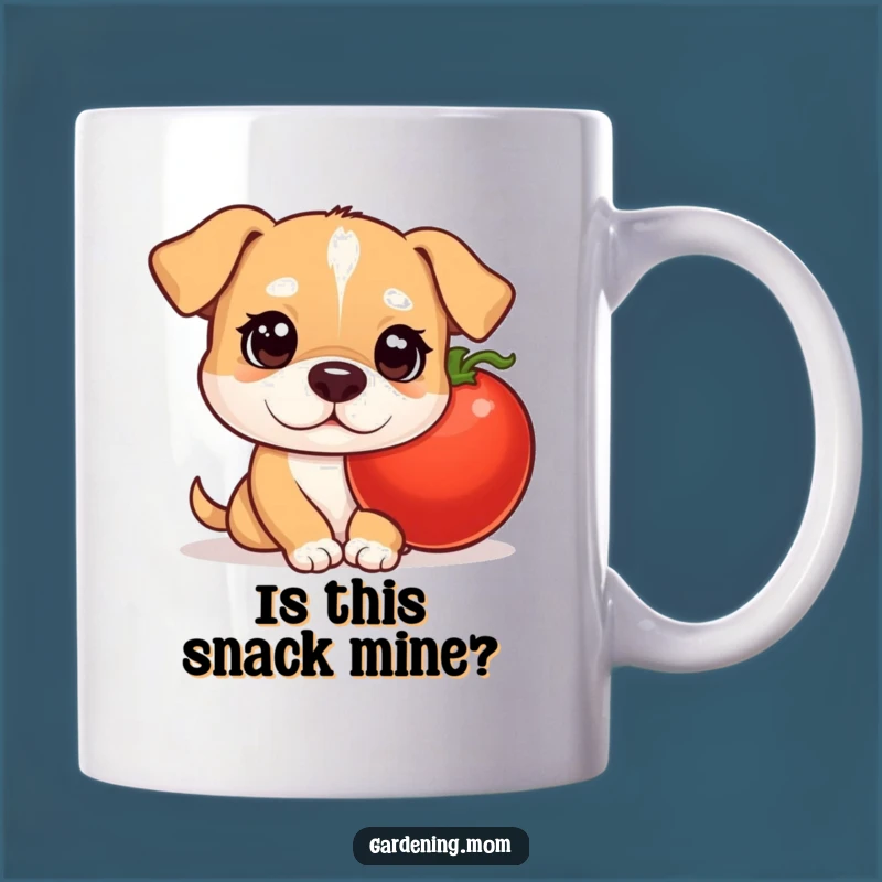 Funny Mama Dog Tomato Mug - Curious Pup Garden Humor Gift