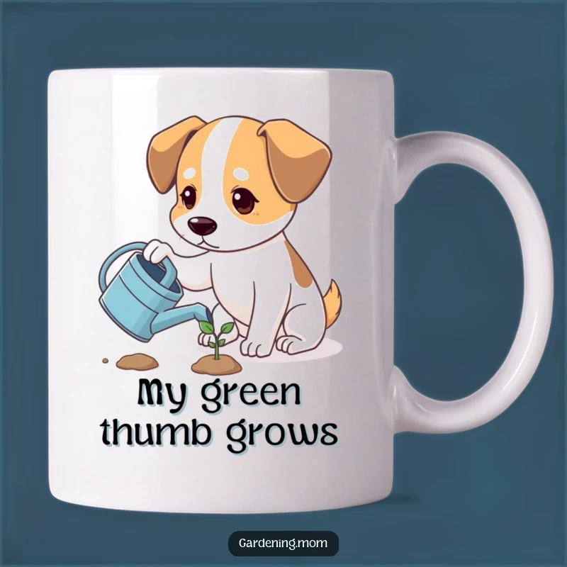 Funny Hopeful Dog Watering Sprout Mug: The Perfect Funny Gift for Plant Lovers