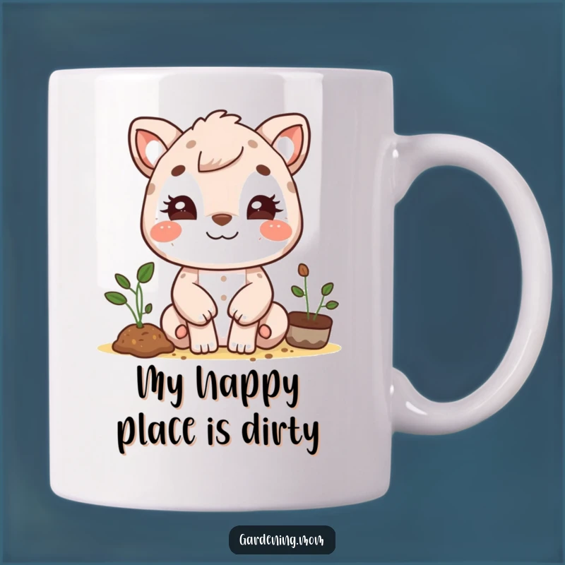 Funny Gardening Mom Animal Mug: Cheerful Dirt Smudge Face, Perfect Funny Gift for Plant Lovers