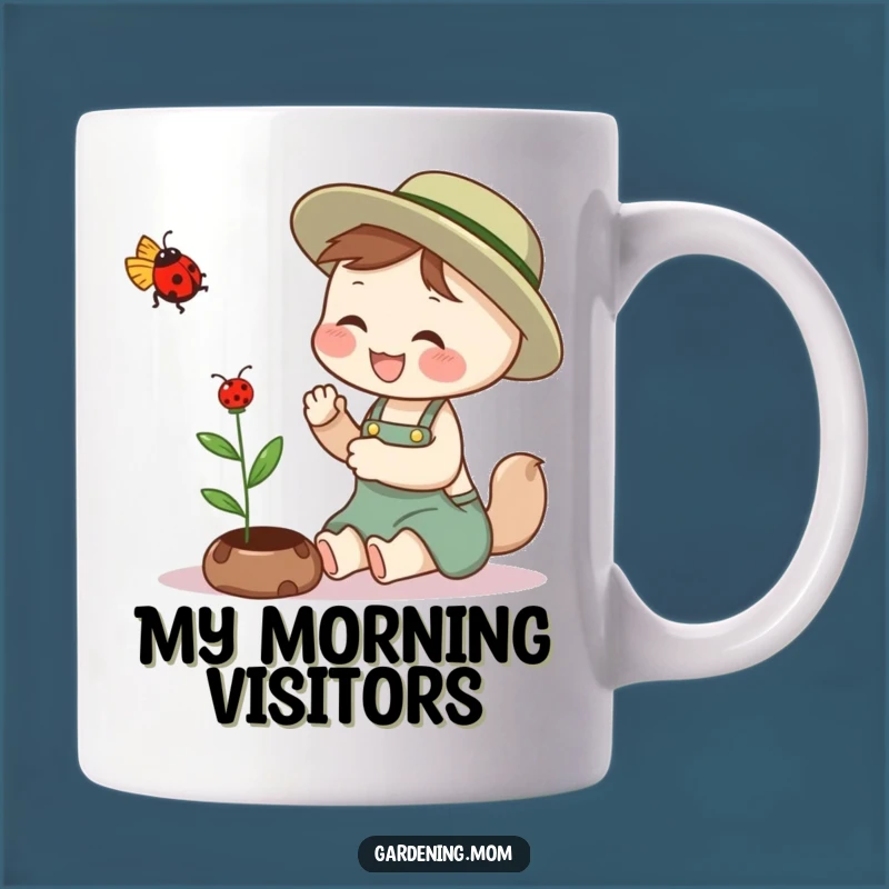 Funny Gardening Mom Animal Mug: Giggling Ladybug Petting, Perfect Funny Gift for Nature Lovers