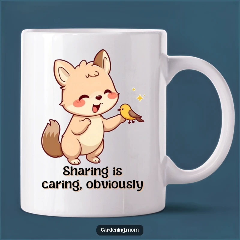 Funny Kind Animal Mug: Sweet Character Hand-Feeding Bird, Perfect Gift