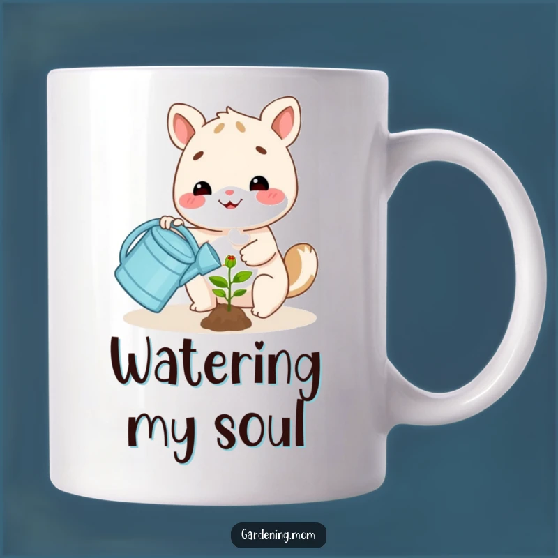 Funny Happy Plant Waterer Animal Mug: Cheerful Watering Can Gift for Growers
