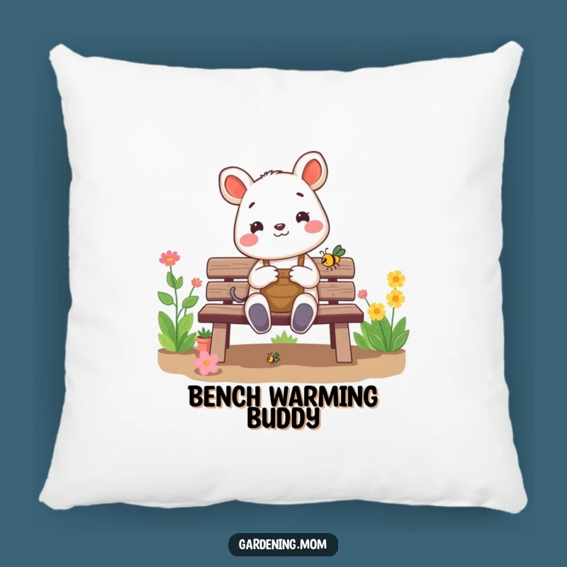 Funny Gardening Animal Pillow: Cheerful Critter Admires Bug, Comfortable Funny Gift