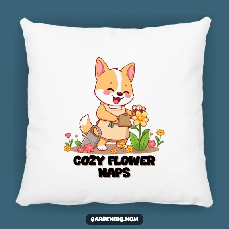 Funny Mama Dog Gardener Pillow - Cozy Flower Watering Accent Gift