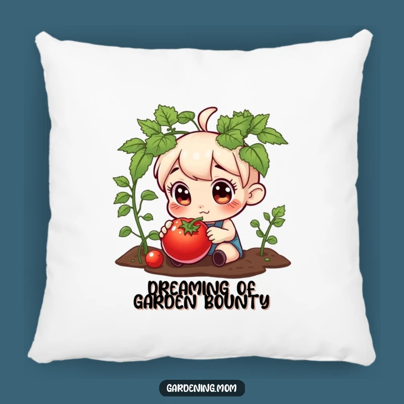 Funny Gardening Character Tomato Pillow - Cozy Curious Eyes Decor