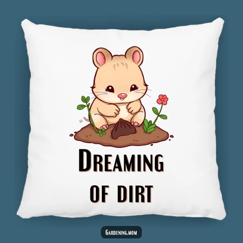 Funny Kawaii Digging Pillow: Soft Comfort with a Happy Gardening Animal