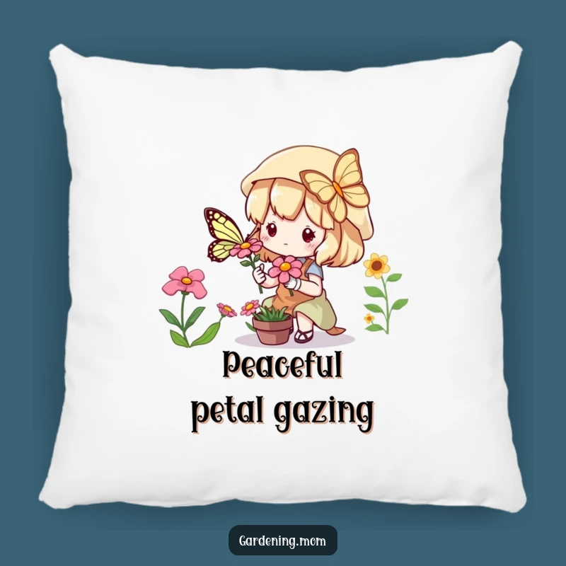 Funny Kawaii Gardener Pillow: Plush Character Butterfly Comfort Gift