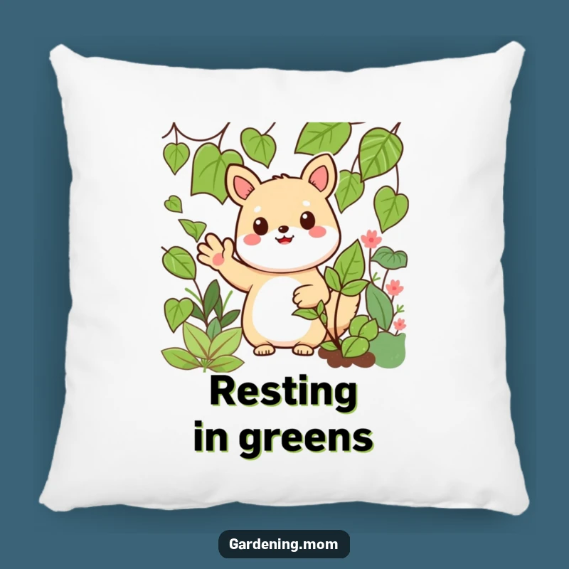 Funny Kawaii Wave Pillow: Soft Comfort with a Waving Garden Friend