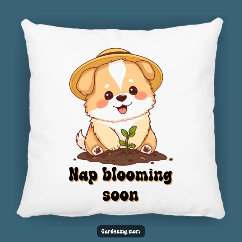 Funny Mama Dog Gardener Pillow - Cozy Planting Pup Accent Gift