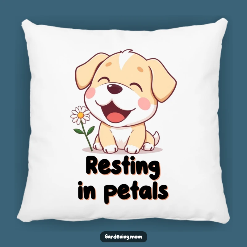 Funny Mama Dog Daisy Pillow - Cozy Delighted Pup Accent Gift