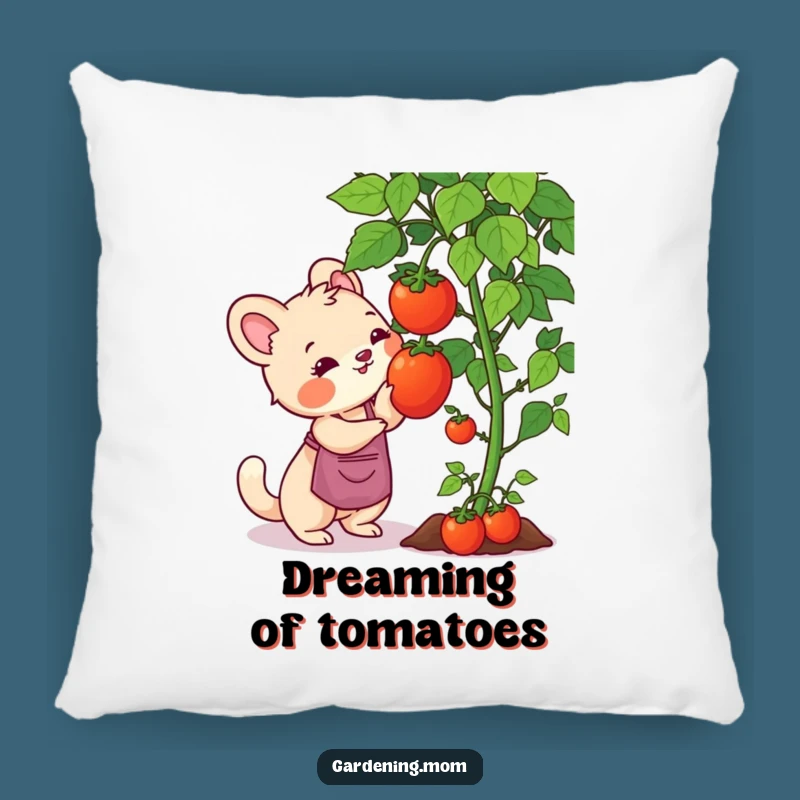 Soft Funny Gardening Mom Animal Pillow: Tomato Harvest, Cozy Funny Gift