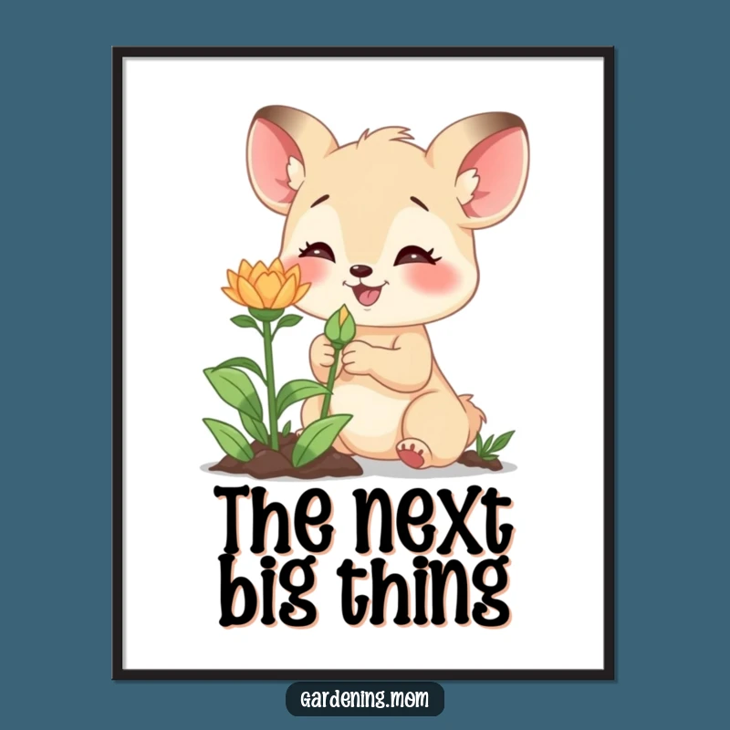 Digital Funny Gardening Mom Animal Art New Bud Excitement - Instant Wonder for Your Walls