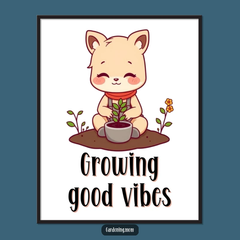 Digital Funny Gardening Mom Animal Art Planting Seedling - Instant Joy for Your Walls