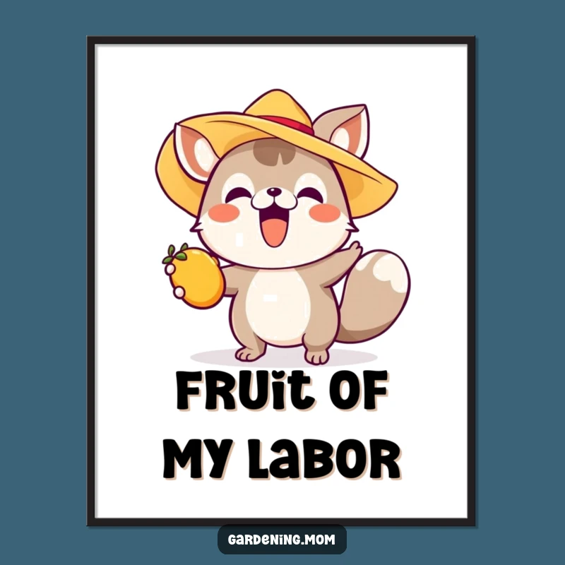 Funny Animal Digital Art - Summer Fruit Scene, Instant Funny Gift Download