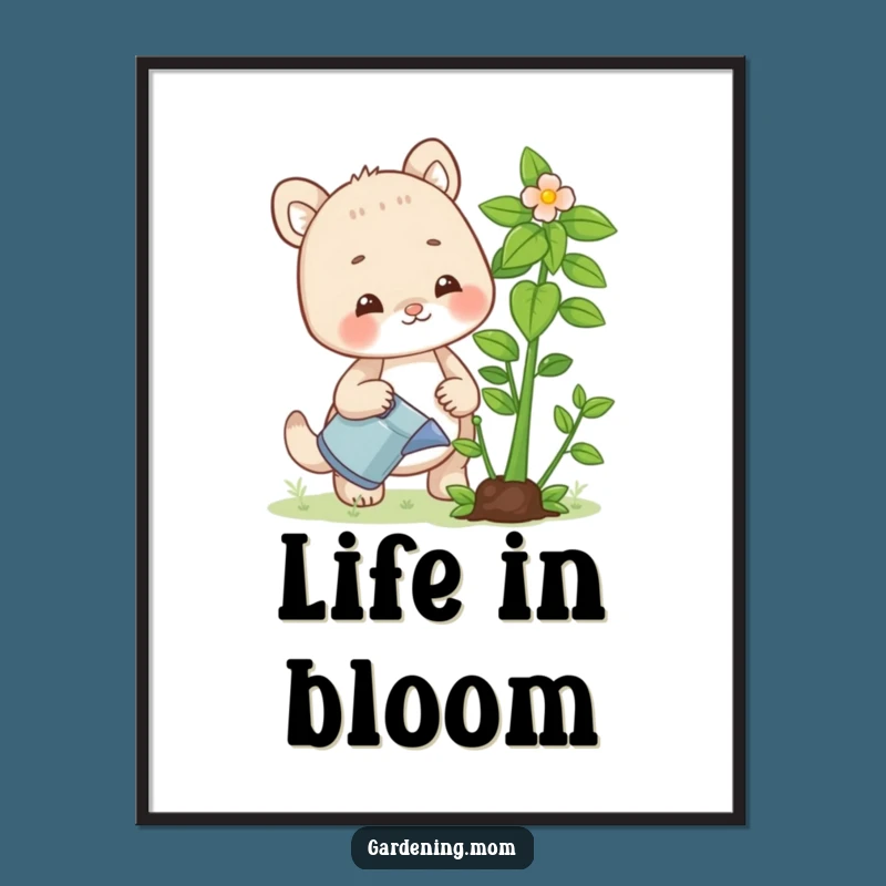 Digital Funny Gardening Mom Animal Art Watering Plant - Instant Garden Cheer for Your Walls