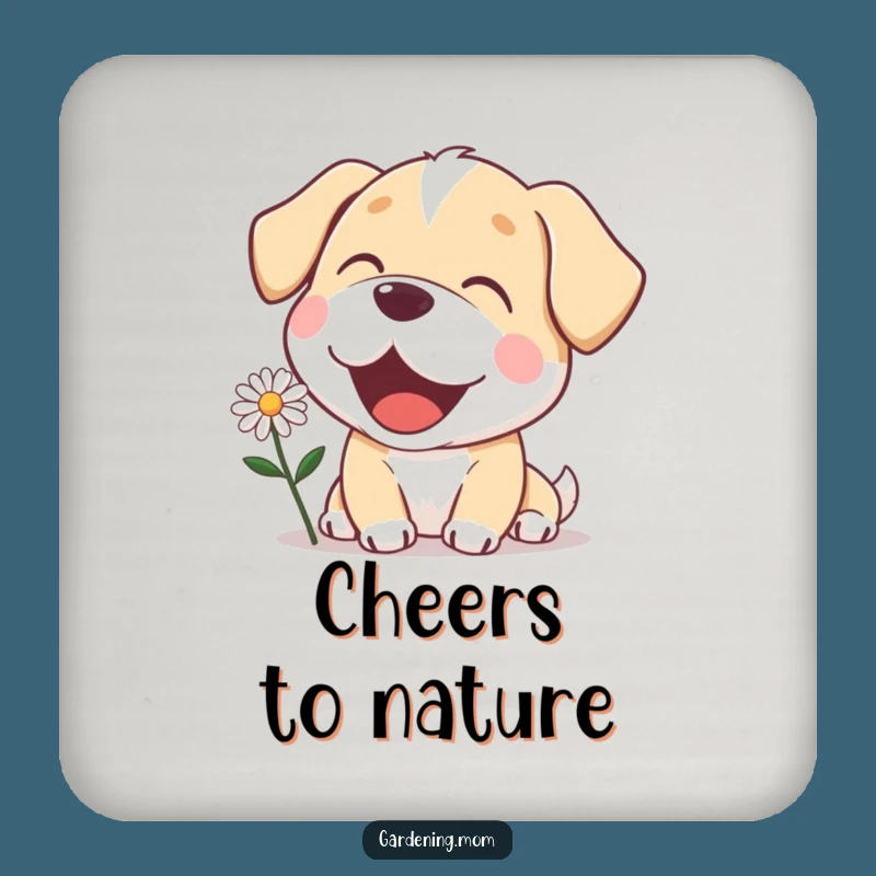 Funny Mama Dog Daisy Coaster - Delighted Floral Protection Gift