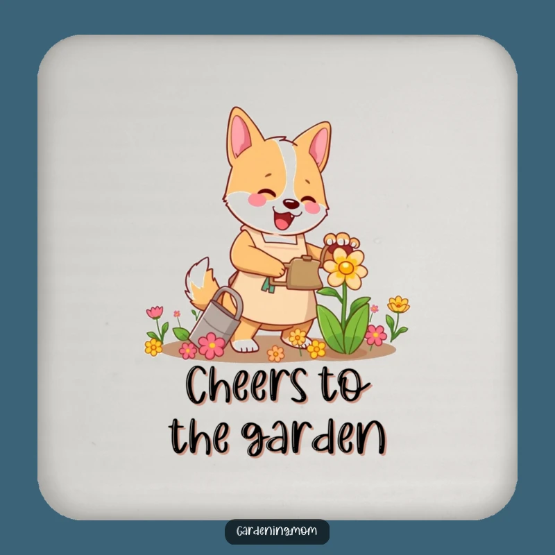 Funny Mama Dog Gardener Coaster - Cheerful Flower Watering Protector Gift