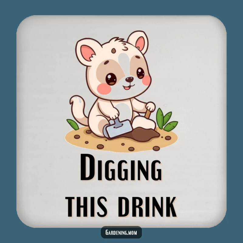 Funny Animal Coaster - Protect Surfaces with Digging Humor, Great Funny Gift