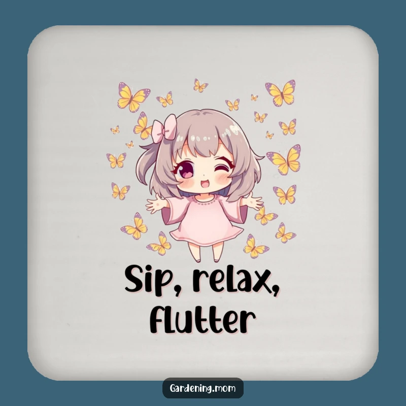 Funny Butterfly Friend Drink Coaster: Protect Surfaces with Charm
