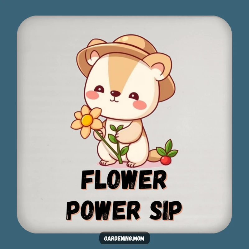 Funny Gardener Animal Coaster: Cute Blooming Flower Protection for Surfaces